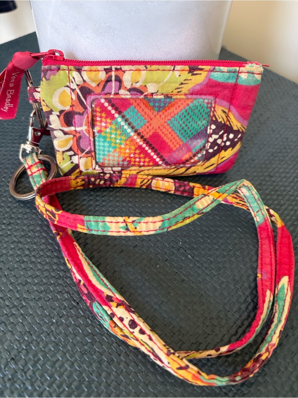 Vera Bradley Multicolor Floral Quilted Wristlet with Lanyard